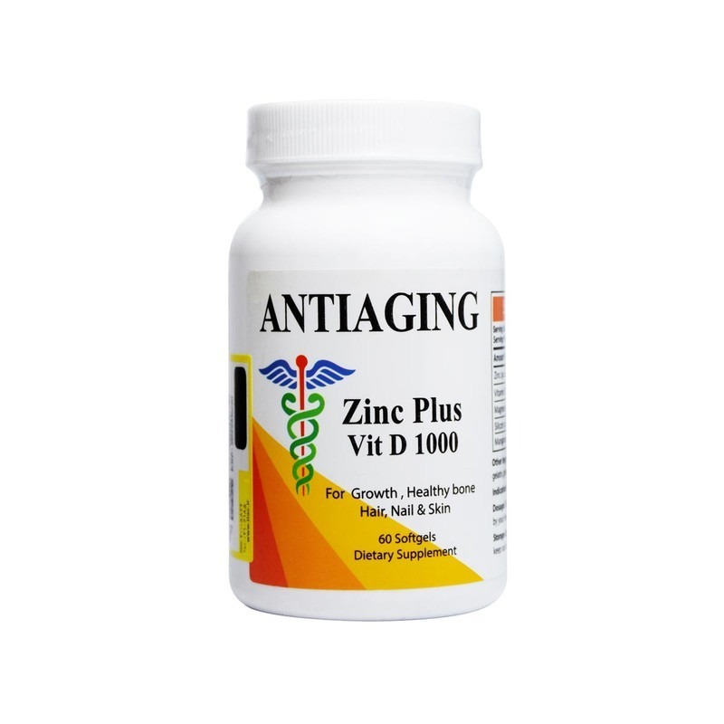 زینک پلاس ویتامین دی 1000 آنتی ای جینگ  ( 60 عددی ) | Zinc Plus Vit D 1000