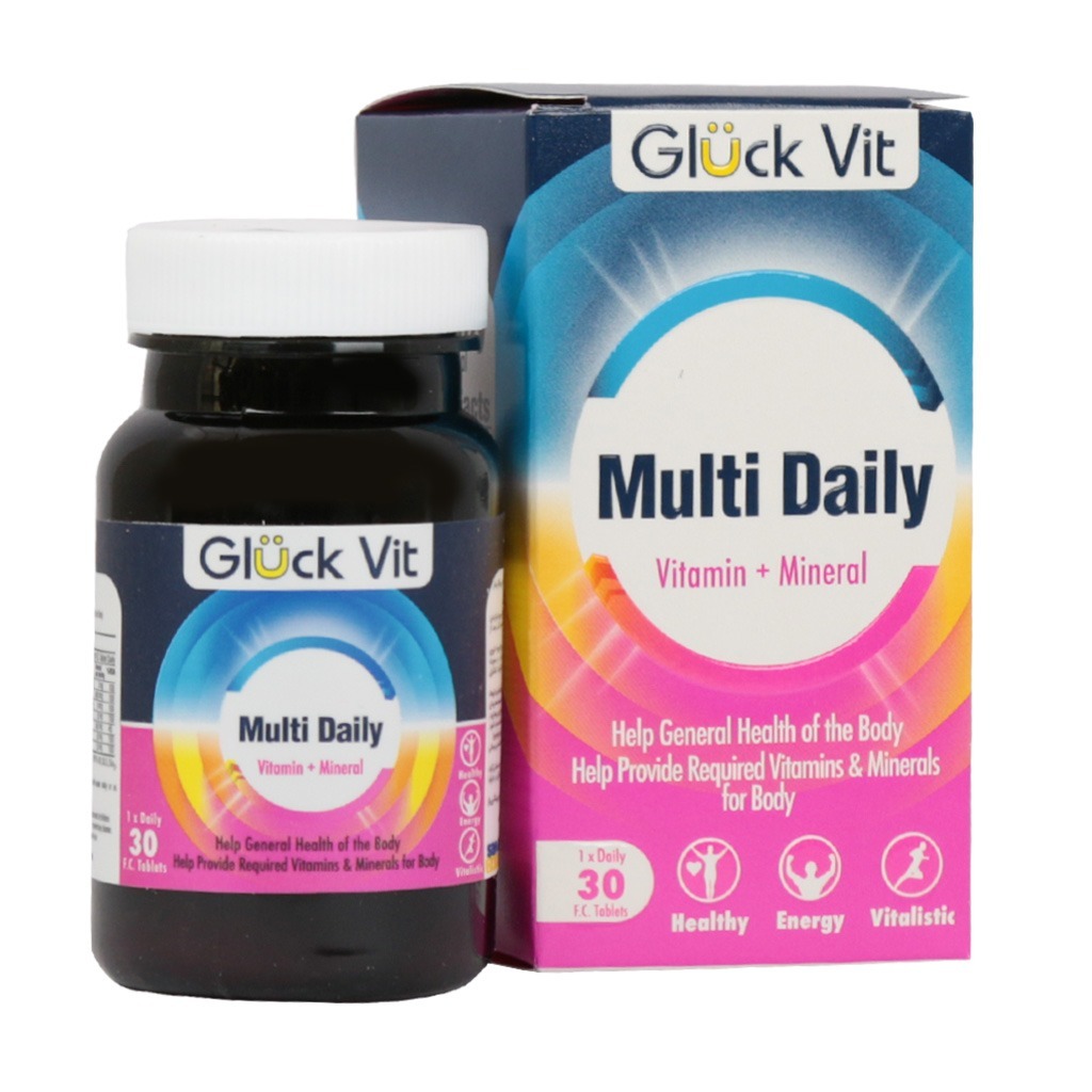 مولتی دیلی گلوک ویت قرص روکش دار 30 عدد | Gluck Vit Multi Daily 30 Fc Tablets