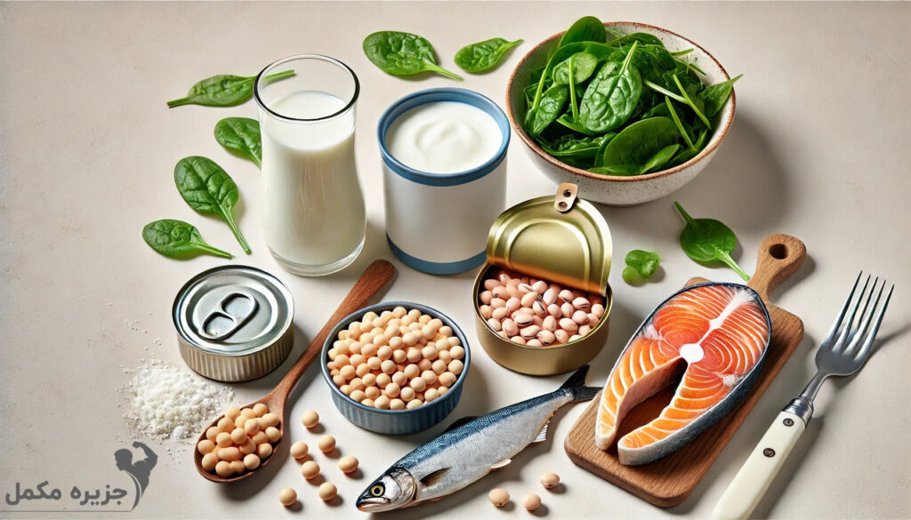 منابع غذایی شامل کلسیم
