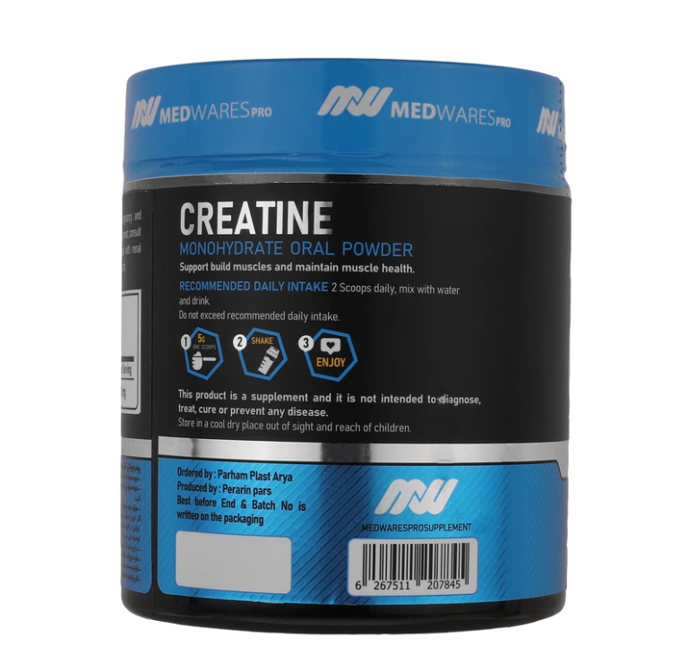 پودر کراتین مونوهیدرات مد ویرز پرو 250 گرم | Creatine Monohydrate Powder medwares pro 250 g