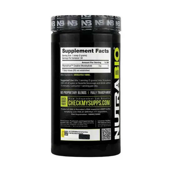 کراتین مونوهیدرات نوترابایو 300 گرم | Nutrabio Creatine Monohydrate 300g