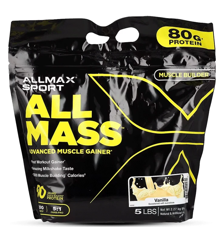 پودر ماسل گینر آل مس آلمکس وزن 2270 گرم | MAX ALLMASS Advanced Muscle Gainer – 2270 g