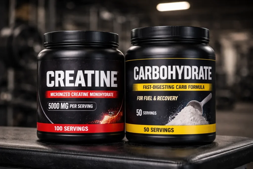 بررسی علمی مصرف همزمان کراتین و کربوهیدرات‌های سریع‌الجذب در فاز